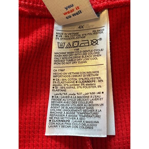 NWT Old Navy Women's Plus Size Red Thermal Pants Pull On Elastic Waist Size 4X - Picture 5 of 6